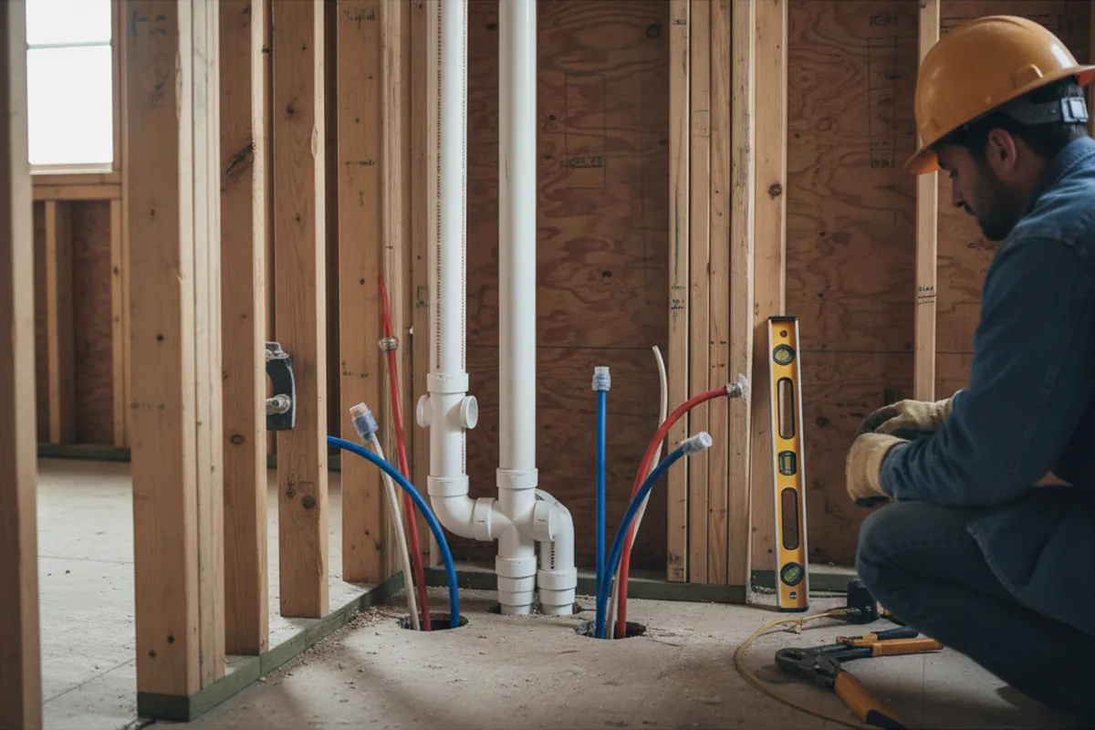 Drain and supply rough-in during Sump Pump Repair in Maunaloa