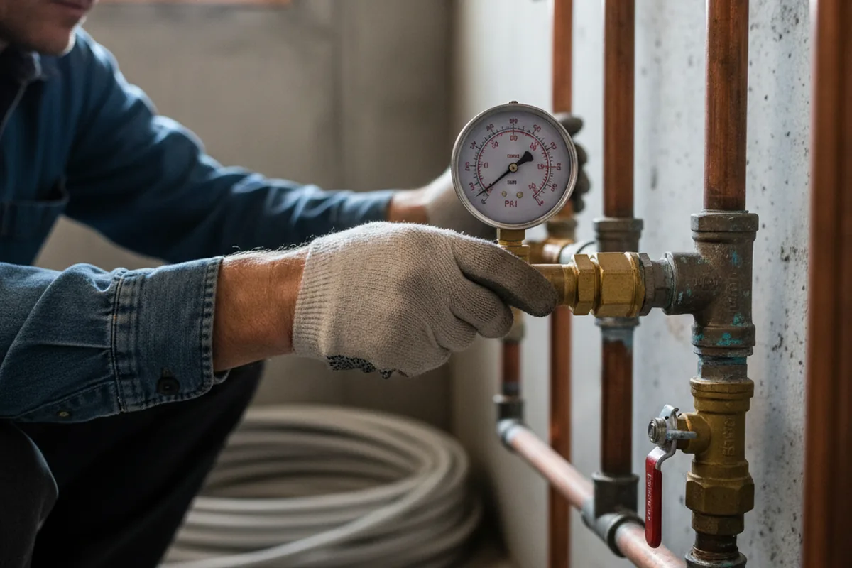 Pressure testing a repaired line during Water Line Repair in Maunaloa